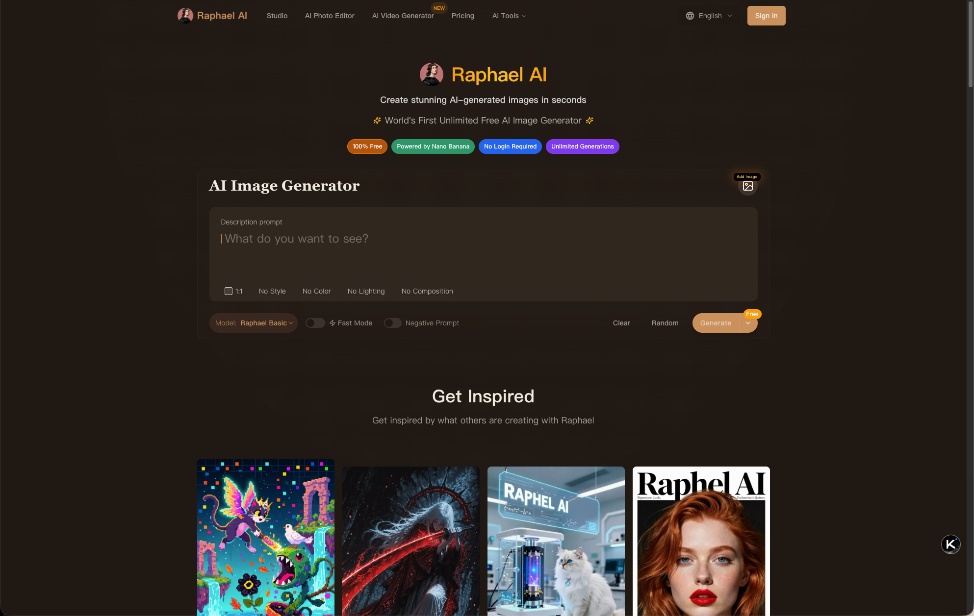 Raphael - AI 生成的设计工具